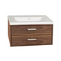 Lacava - Wall-mount under-counter vanity with two push-open drawers adorned with metal inserts and equipped with drawer organizers. - Gloss Ardesia