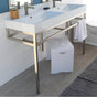 Lacava - Floor-standing metal console stand with a towel bar (Bathroom Sink 5234 sold separately), made of stainless steel or brass. - Matte White