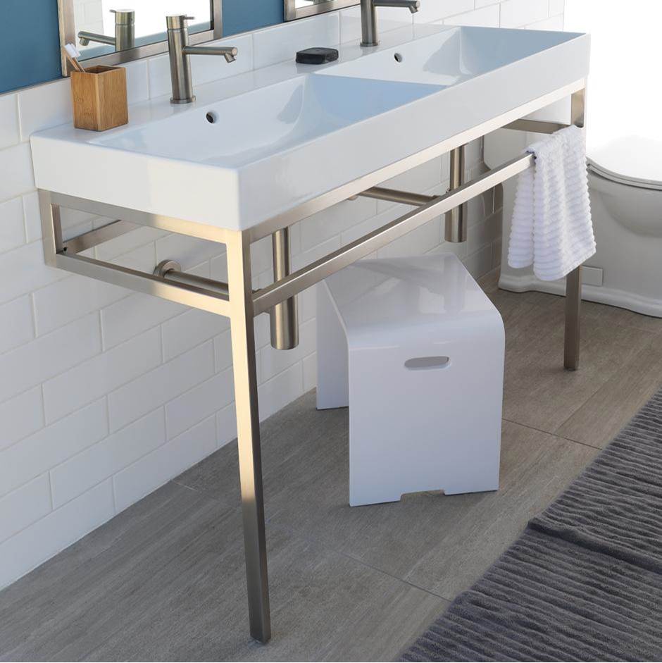 Lacava - Optional solid surface shelf for metal console stand AQS-BX-48, W: 47'', D: 17 5/8'', 30 3/4''. - Matte Black