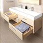 Lacava - Wall-mount under-counter vanity with four push-open drawers adorned with metal inserts and equipped with drawer organizers. - Gloss Ardesia