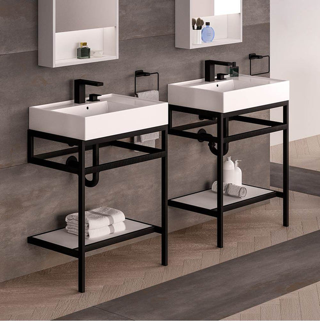 Lacava - Wall-mounted or vessel porcelain washbasin with overflow - White