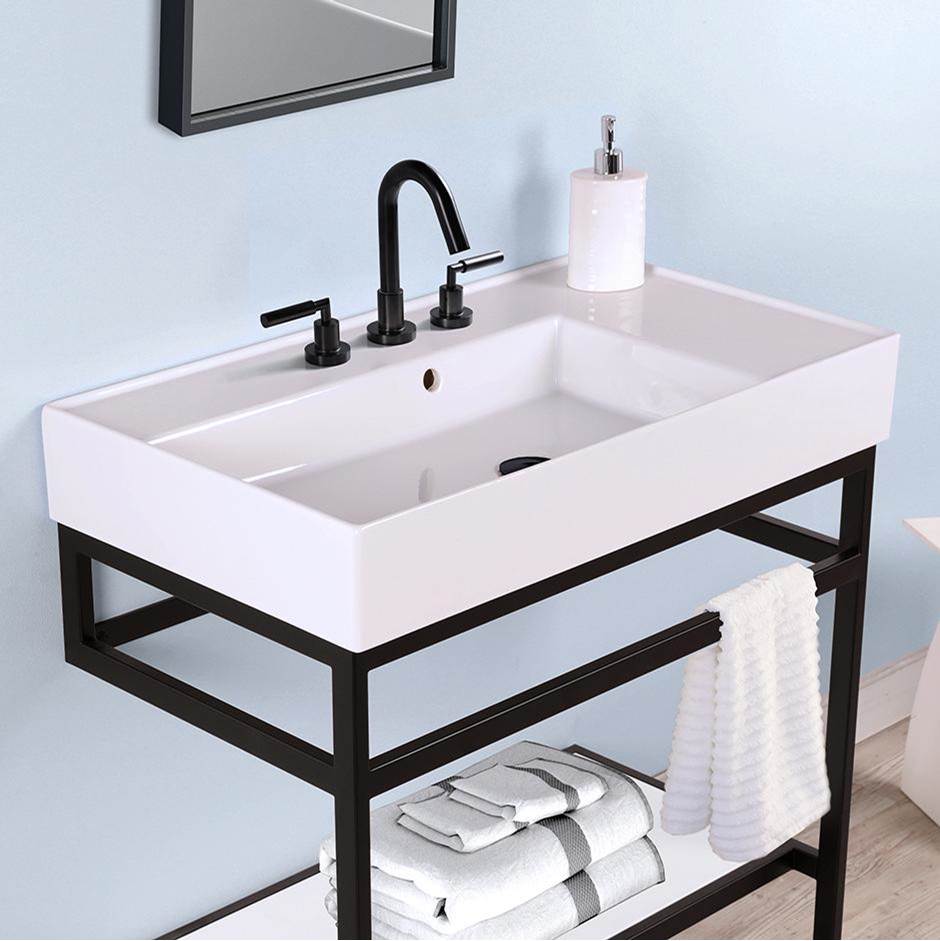 Lacava - Wall-mounted or vessel porcelain washbasin with overflow - White