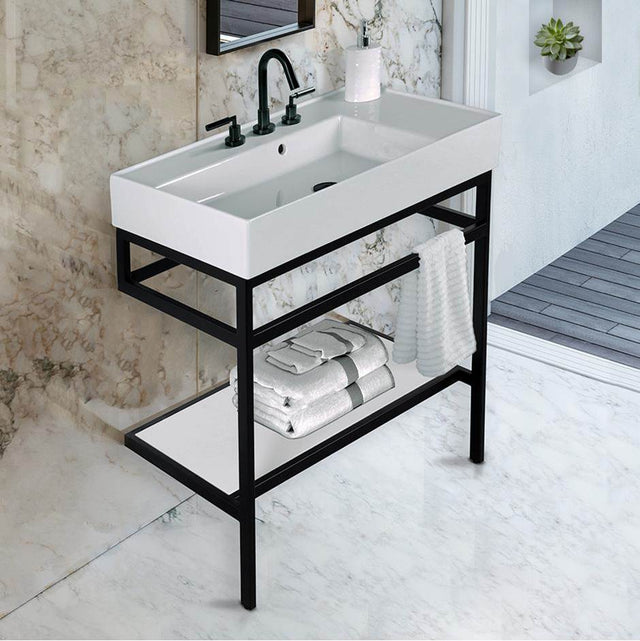 Lacava - Optional solid surface shelf for metal console stand  AQS-BX-32 - Powder Coated Brass
