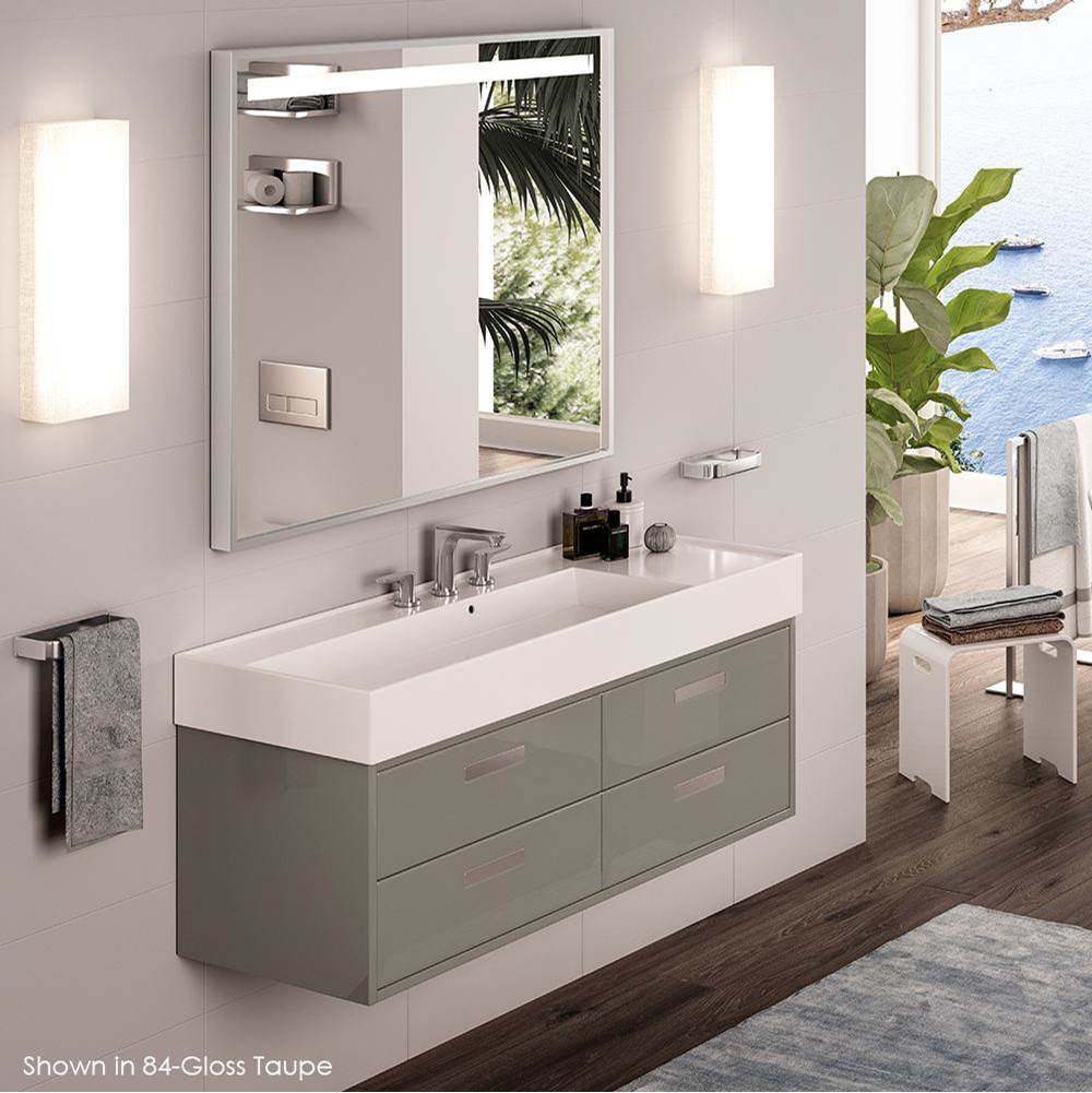 Lacava - Wall-mounted or vessel porcelain washbasin with overflow - White