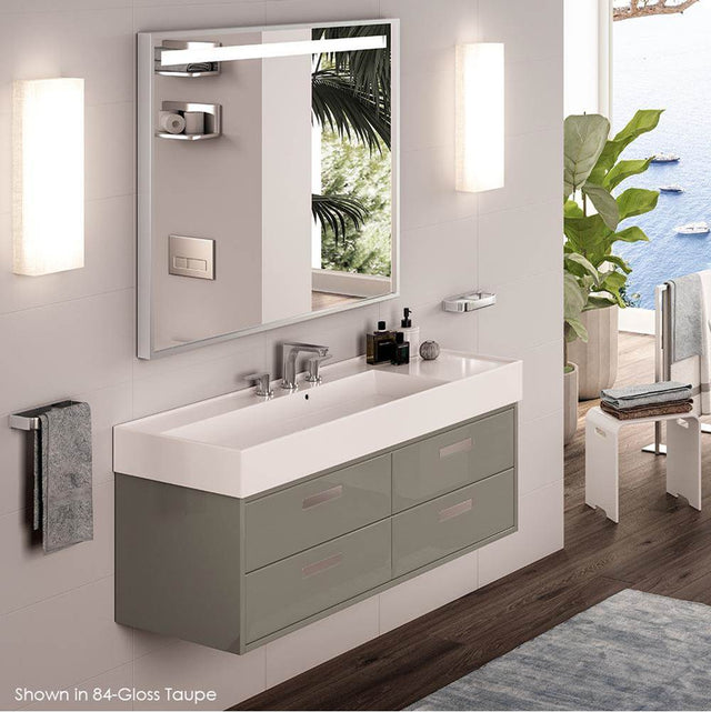 Lacava - Wall-mounted or vessel porcelain washbasin with overflow - White