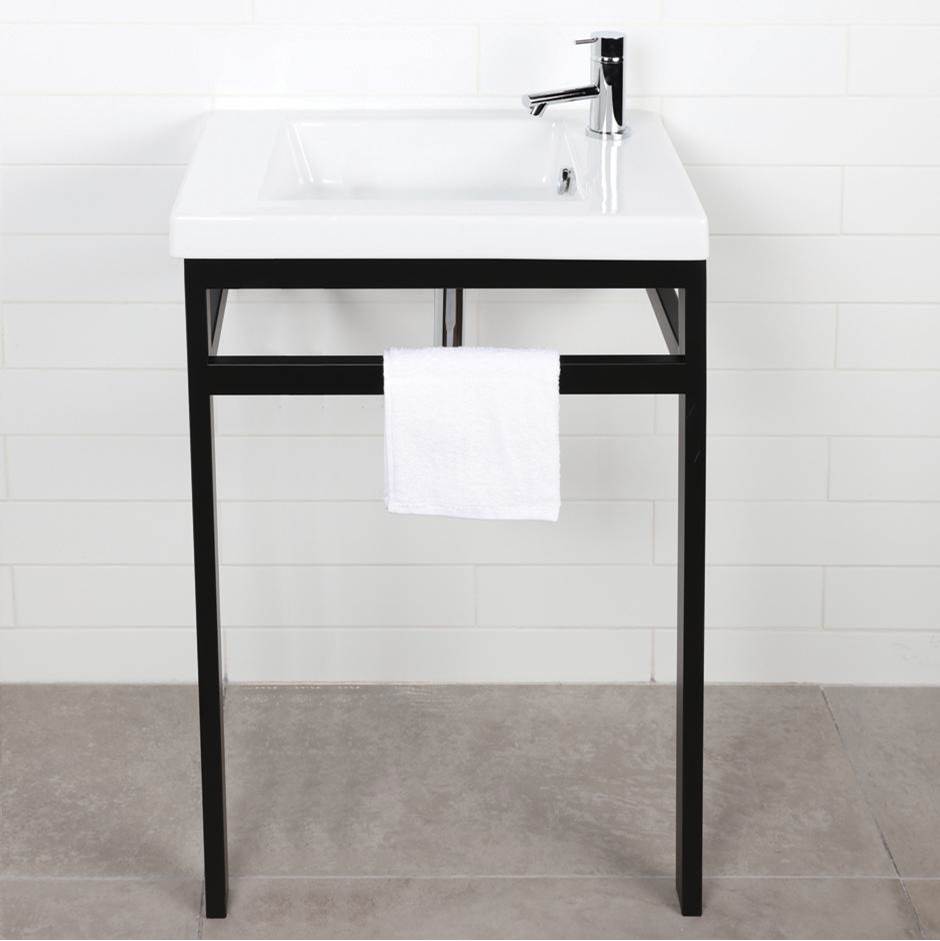 Lacava - Floor-standing console stand with a towel bar (Bathroom Sink 5272 sold separately). - Matte Black Stainless Steel
