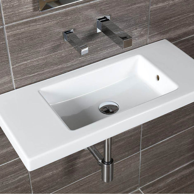Lacava - Wall-mount, vanity top or self-rimming porcelain Bathroom Sink with an overflow. - White