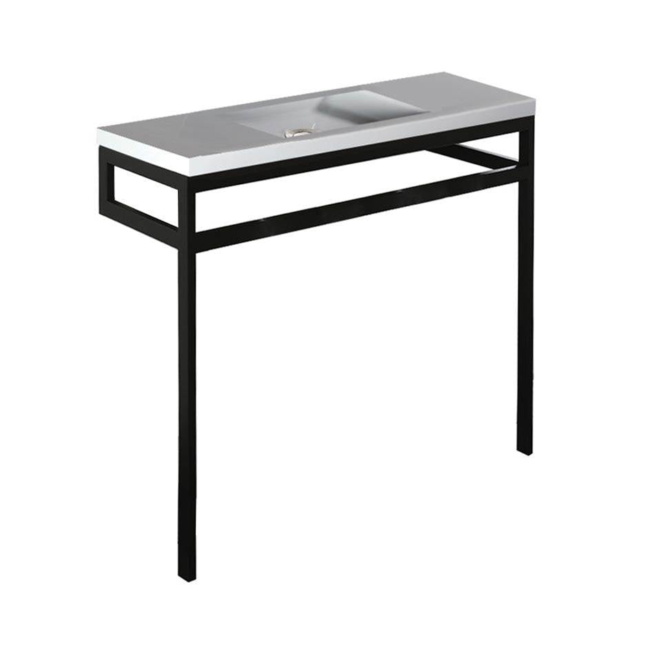 Lacava - Floor-standing console stand with a towel bar (Bathroom Sink 5274 sold separately). - Matte White Stainless Steel