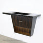 Lacava - Wall mount under counter vanity with open cubby fill open door, LED lights, and polished chrome pull. - Natural Cherry