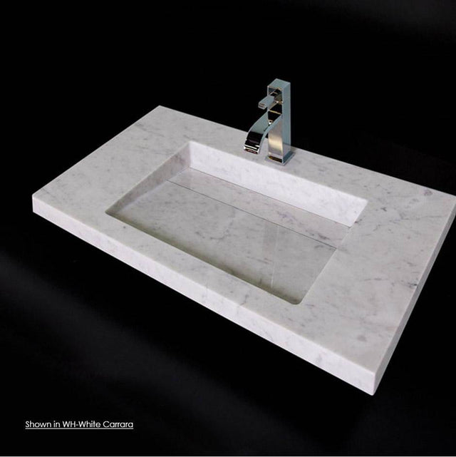 Lacava - Wall-mount or vanity top stone Bathroom Sink with preinstalled concealed drain, no overflow - Bianco