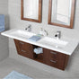 Lacava - Wall mount under counter vanity with two open cubbies, four flip open doors, LED light, and polished chrome pulls. - Gloss Ardesia