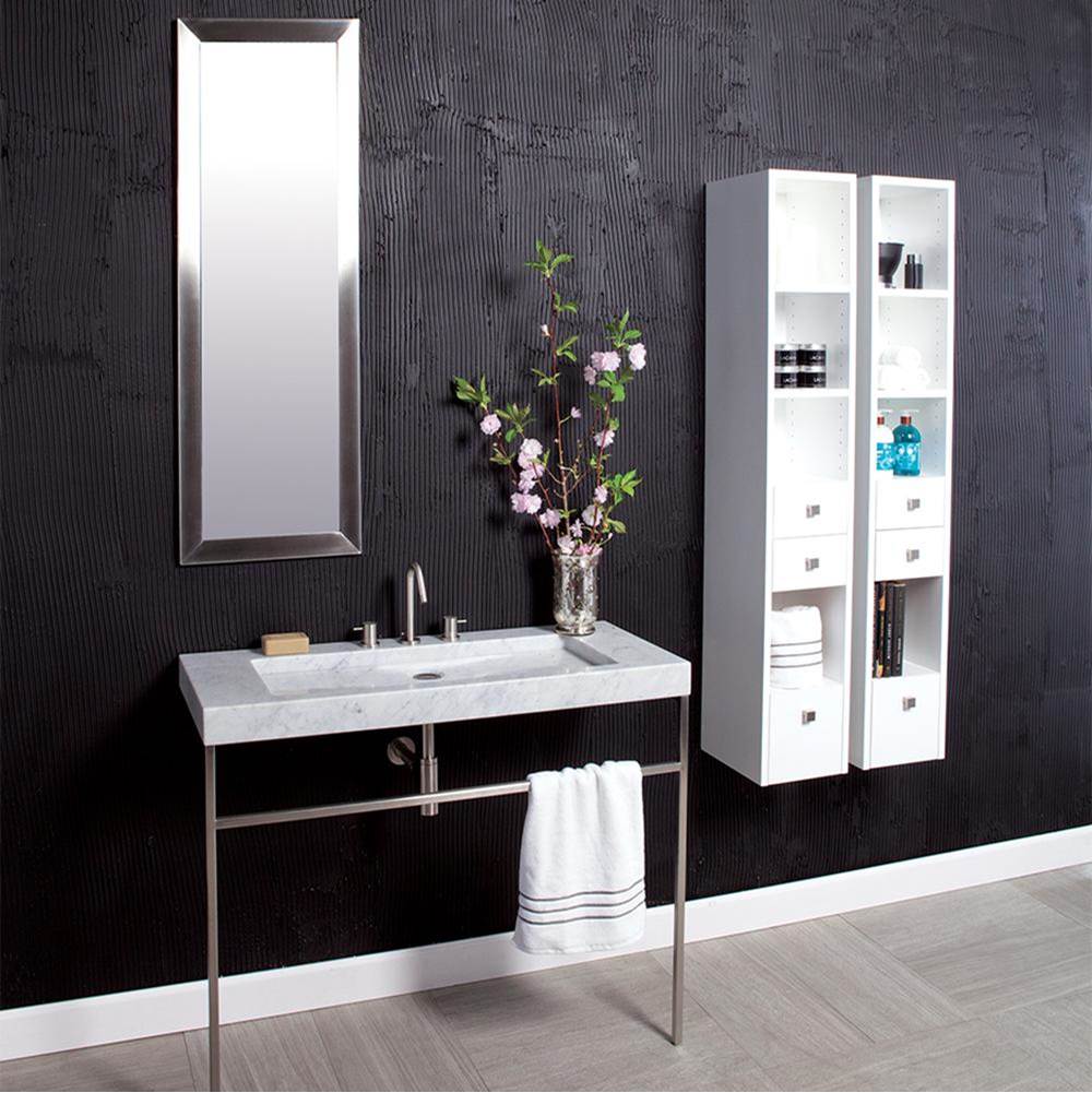 Lacava - Wall-mount cabinet with three drawers and two shelves, polished chrome pulls included - Gloss Ardesia