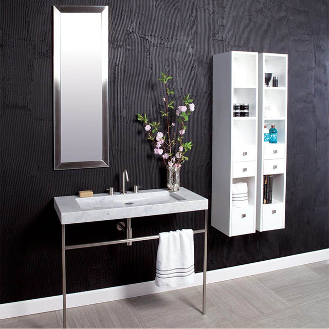 Lacava - Wall-mount cabinet with three drawers and two shelves, polished chrome pulls included - Gloss Ardesia