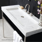 Lacava - Vessel or vanity top stone Bathroom Sink without an overflow. Unfinished back. W: 42'', D: 17 3/4'', H: 3''. Avaible with 00 - no faucet holes, 01 - one faucet hole, 02 - two faucet holes, 03 - three faucet holes in 8'' spread. - Bianco