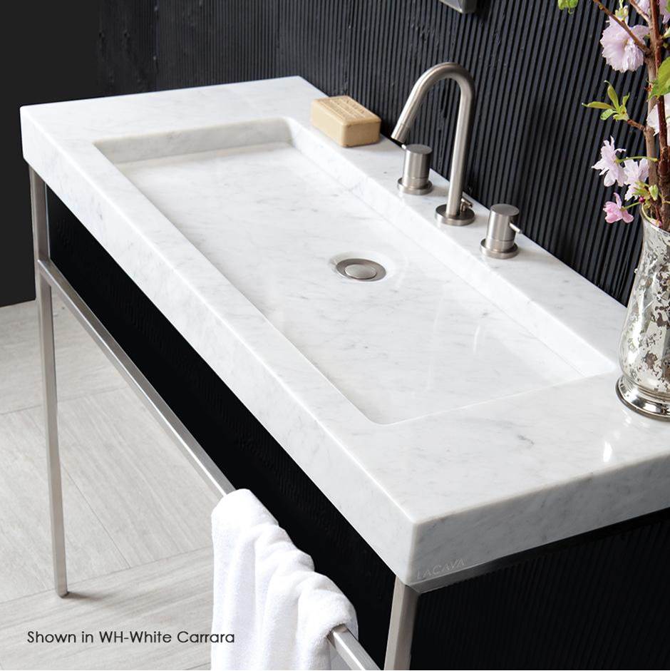 Lacava - Vessel or vanity top stone Bathroom Sink without an overflow. Unfinished back. W: 42'', D: 17 3/4'', H: 3''. Avaible with 00 - no faucet holes, 01 - one faucet hole, 02 - two faucet holes, 03 - three faucet holes in 8'' spread. - Bianco
