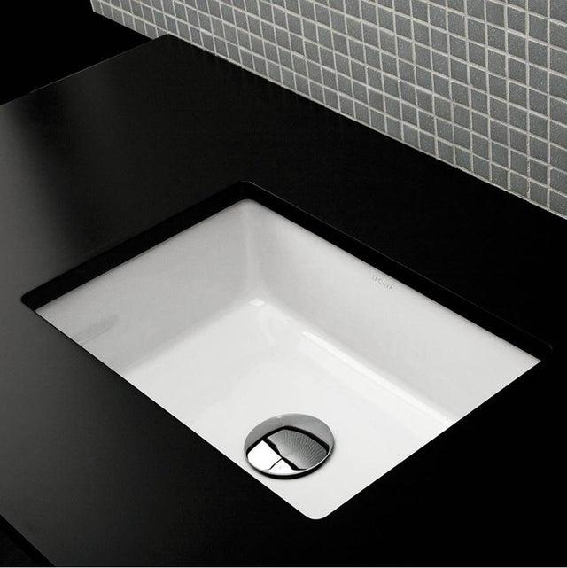 Lacava - Under-counter porcelain sink with an overflow. - Matte Black