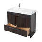 Lacava - Free standing under counter vanity with finger pulls across top doors and polished chrome pulls across bottom drawers. - Gloss Ardesia
