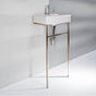 Lacava - Floor-standing stainless steel console stand with a towel bar, 16''W, 11''D, 31''H. Washbasin 5462 sold separately. - Matte White