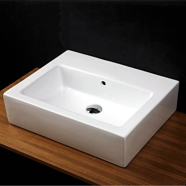 Lacava - Wall-mounted or vessel porcelain washbasin with overflow - White