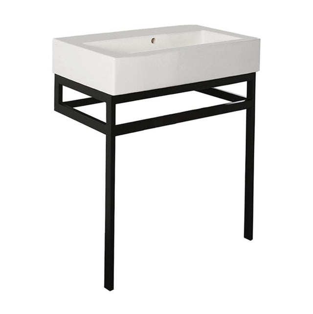 Lacava - Floor-standing metal console stand with a towel bar (Bathroom Sink 5468sold separately), made of stainless steel or brass. - Matte Black