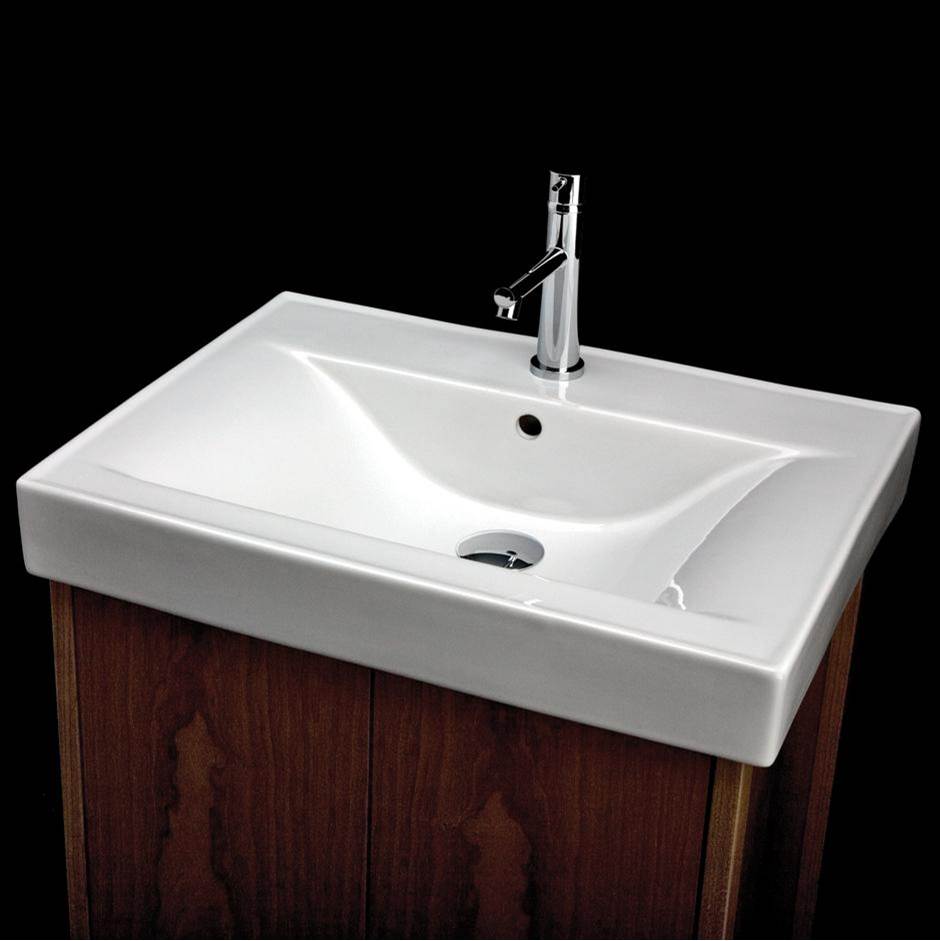 Lacava - Above counter porcelain Bathroom Sink with 00 - no faucet holes - White