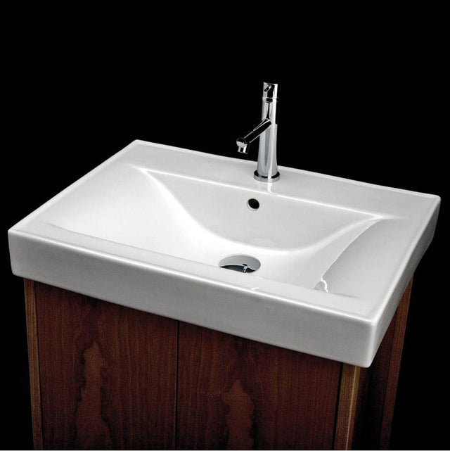 Lacava - Above counter porcelain Bathroom Sink with 00 - no faucet holes - White