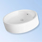 Lacava - Vessel or pedestal mounted solid surface sink with overflow. Pedestal No.6060P sold separately. W: 23-3/4'', D: 17-3/4'', H: 6'' - Matte White Solid Surface