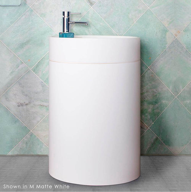 Lacava - Solid surface pedestal for sink No.6060S. W: 23-3/4'', D: 17-3/4'', H: 29'' - Matte White