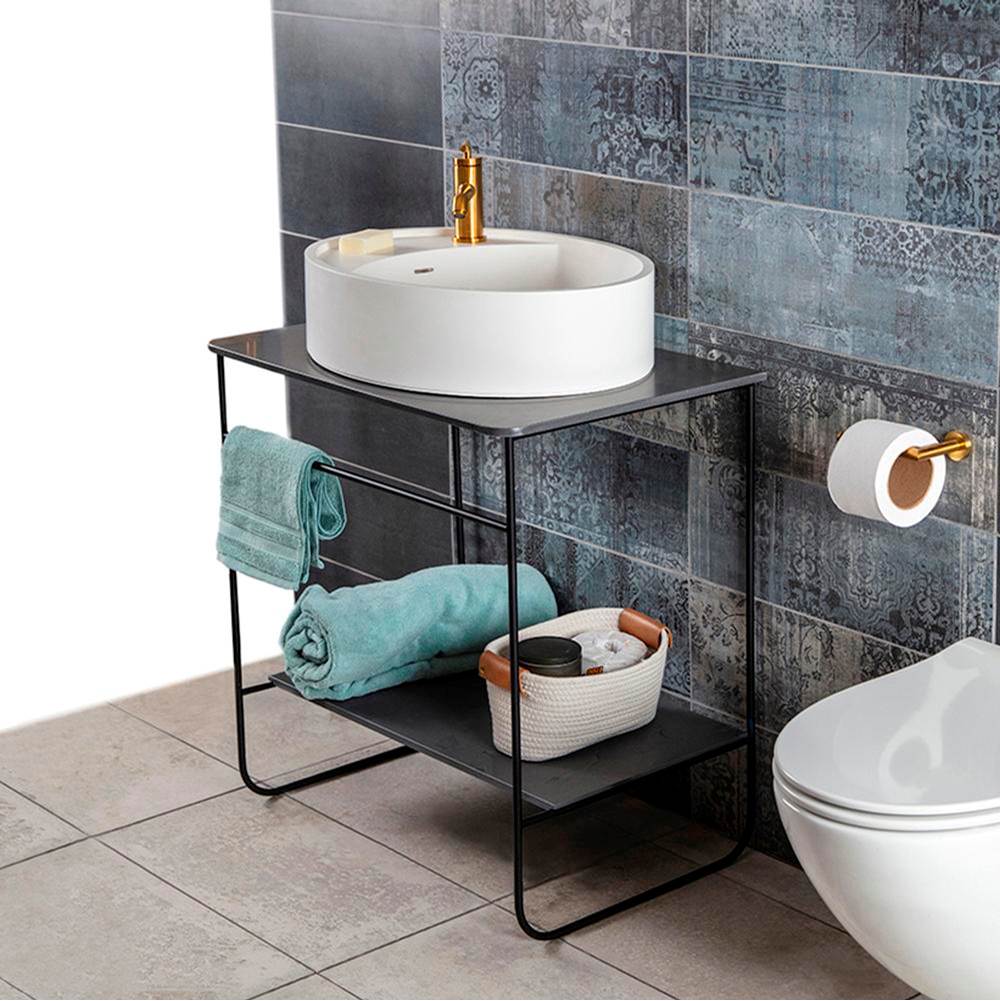 Lacava - SUAVE - Shelf for SUA-CV-28 console - Solid Surface Obsidian - Solid Surface Obsidian