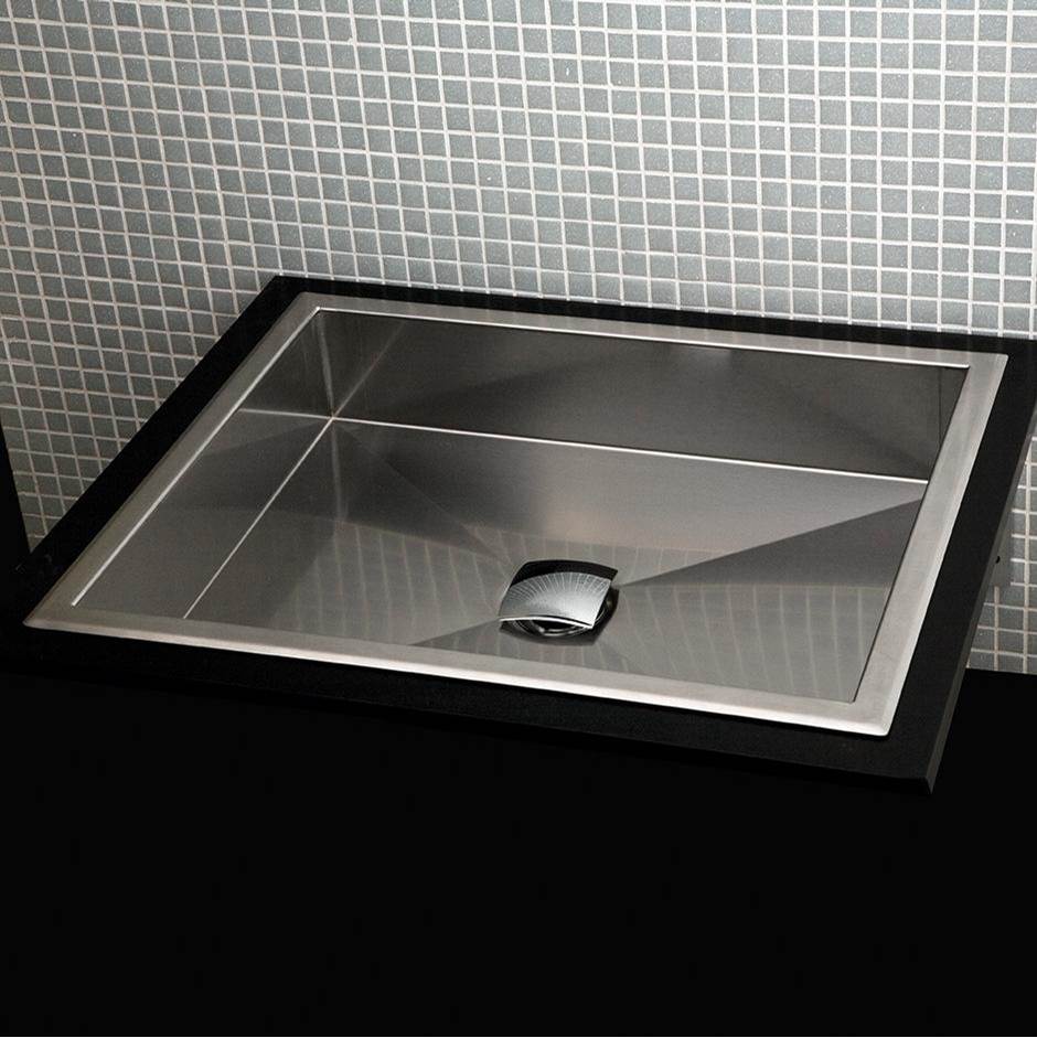 Lacava - Under-counter or self-rimming Bathroom Sink without an overflow. 16 gauge stainless steel . W: 17''D: 14 5/8'' H: 4 3/4'' - Brushed Stainless Steel