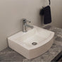 Lacava - Above counter porcelain Bathroom Sink without an overflow. Unfinished back.  17 1/2''W, 15 1/2''D, 4 1/2''H. no holes - White