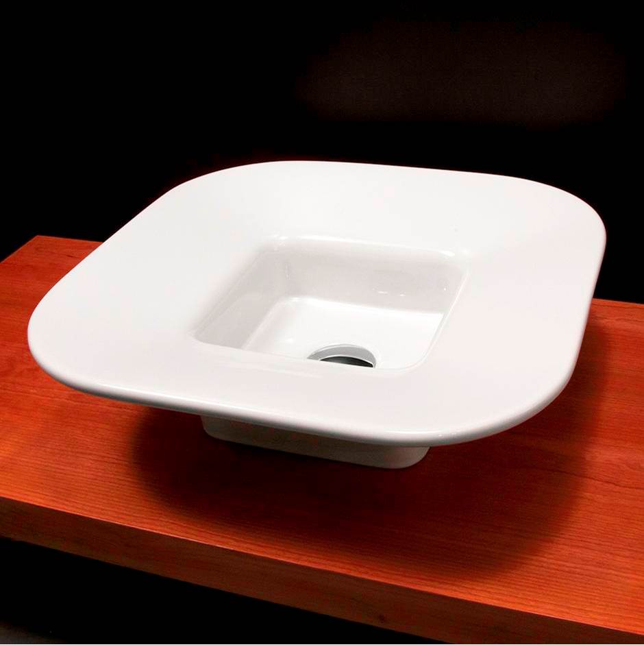 Lacava - Vessel porcelain Bathroom Sink without an overflow. Glazed exterior.19 3/4'' x 19 3/4'', 6 1/8''H - White