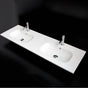 Lacava - Vanity top porcelain double bowl Bathroom Sink with overflow  W: 55 3/4'' - White