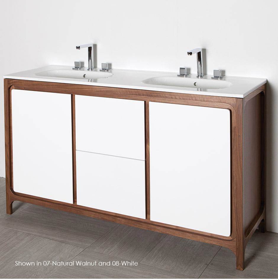 Lacava - Free-standing under-counter double vanity with 2 doors and 2 drawers . W: 55'', D: 17 5/8'', H: 34''. - African Mahogany