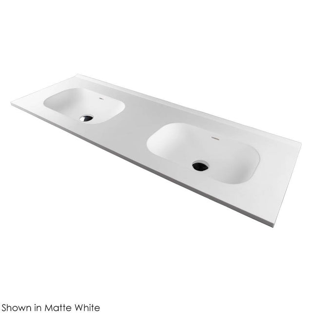 Lacava - Vanity top solid surface sink with overflow. W: 55-3/4'', D: 18, H: 5-1/2'' - Matte White