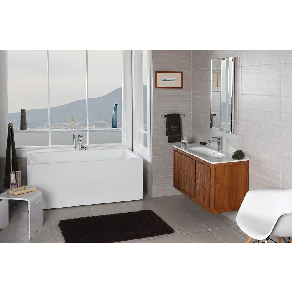 Lacava - Wall-mount under-counter vanity with two doors routed for finger pulls. Shipping class 4. Former code: 8074B. W: 39 1/4'', D:17 5/8'', H: 22''. - Gloss Ardesia