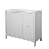 Lacava - Free standing under counter vanity with routed finger pulls on two drawers and one door. - Gloss Ardesia