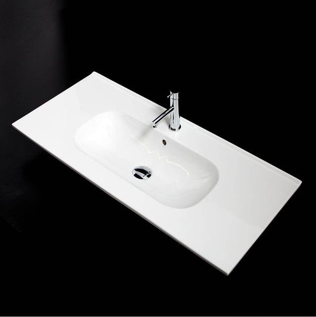 Lacava - Vanity top porcelain Bathroom Sink with overflow W:40'' - White