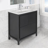 Lacava - Free standing under counter vanity with routed finger pulls on two doors and one drawer. - Gloss Ardesia