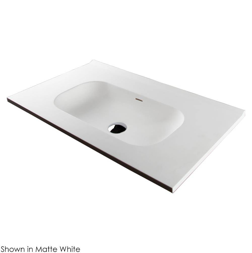 Lacava - Vanity top solid surface sink with overflow. W: 31-3/4'', D: 18-1/8'', H: 5-1/2'' - Matte White