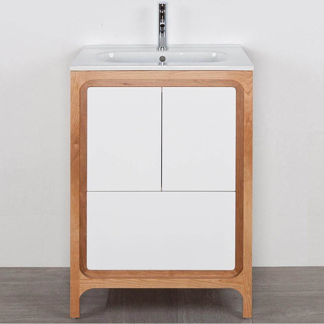 Lacava - Free standing under counter vanity with routed finger pulls on two doors and one drawer. - Gloss Ardesia