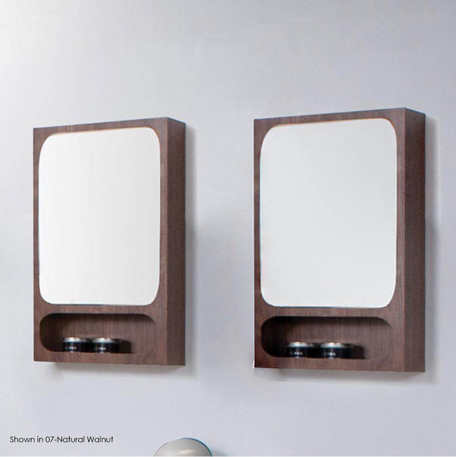 Lacava - Surface-mount medicine cabinet with two adjustable glass shelves behind mirroreddoor, and one open cubby, touch latch hardware. - Gloss Ardesia