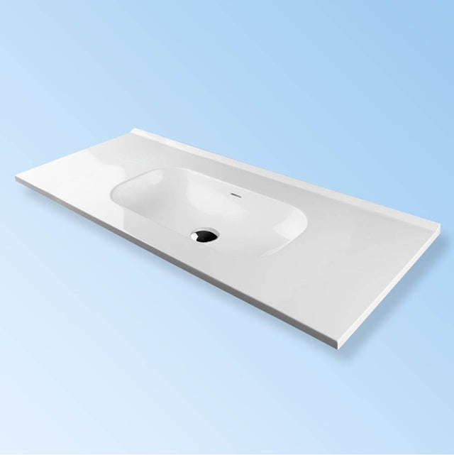 Lacava - Vanity top solid surface sink with overflow W: 48'' D: 18'' H: 5 1/2'' - Matte White Solid Surface