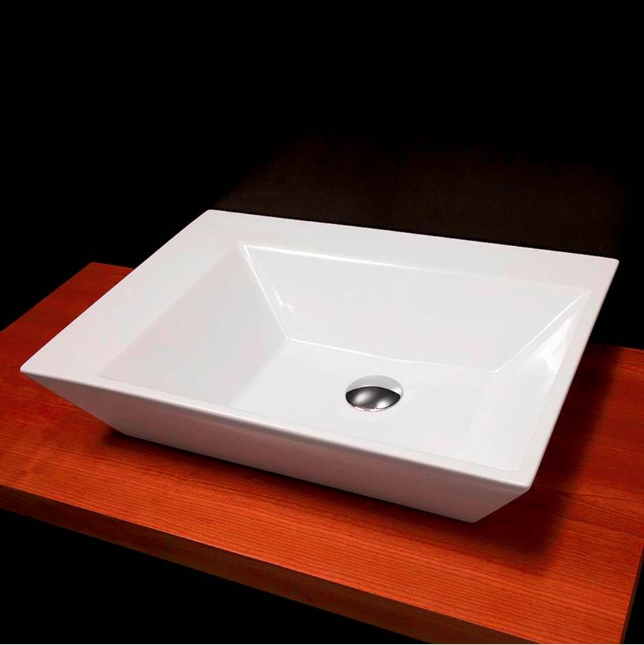 Lacava - Wall-mount or above-counter porcelain Bathroom Sink without an overflow - White