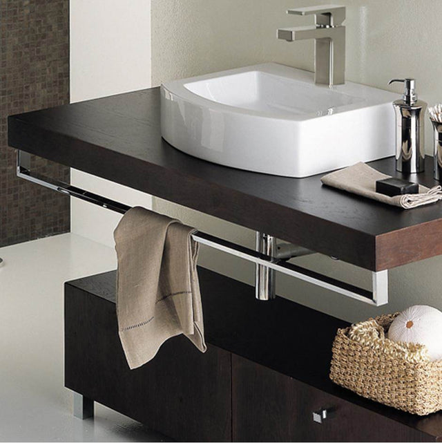 Lacava - Countertop-mounted metal towel bar, 29''W, 4 7/8''H - Matte White Powder Coat