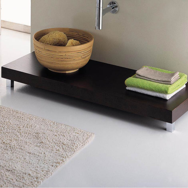 Lacava - Free-standing bench with polished stainless steel legs. W: 47 3/8'', D: 17 3/4'', H: 5 1/2''. - Gloss Ardesia