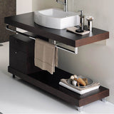 Lacava - Wall-mount wooden countertop with polished stainless steel brackets. Cut-outs provided upon request. 36''W, 19 3/4''D, 2 1/4''H. - Rustic
