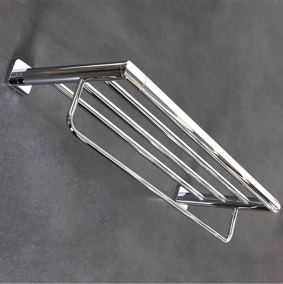 Lacava - Wall-mount towel rack with a towel bar, made of chrome plated brass. W: 23 5/8'', D: 9 3/8'', H: 4 3/4''. - Polished Chrome