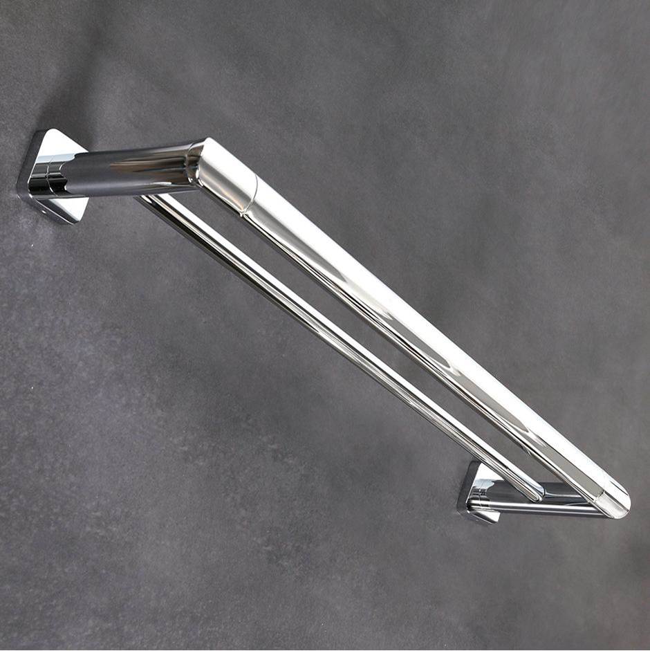 Lacava - Wall-mount double towel bar made of chrome plated brass. W: 30'', D: 5 1/2'', H: 2''. - Polished Chrome