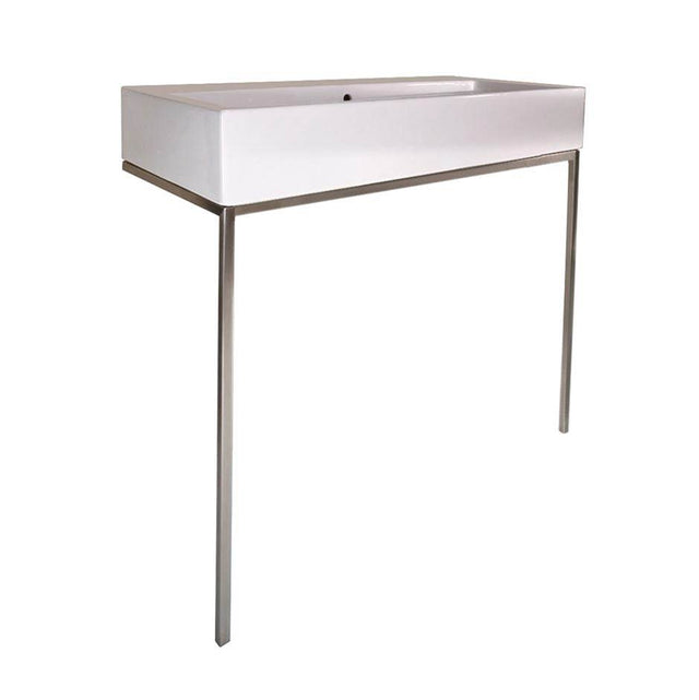 Lacava - Floor-standing metal console stand for ADA-compliant installation, made of stainless steel or brass. It must be attached to wall. Sink 5460 sold separately. Shipping class 4. Former code: 5460L-ADA. - Polished Stainless Steel